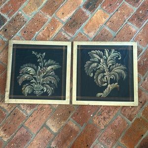 Vintage Fleur De Lis Crackle Framed Artwork